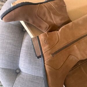 UGG Tan Leather Ankle Boots